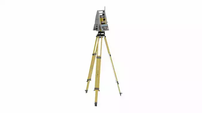 Theodolite Total Station and Tripod 3D Model Collection