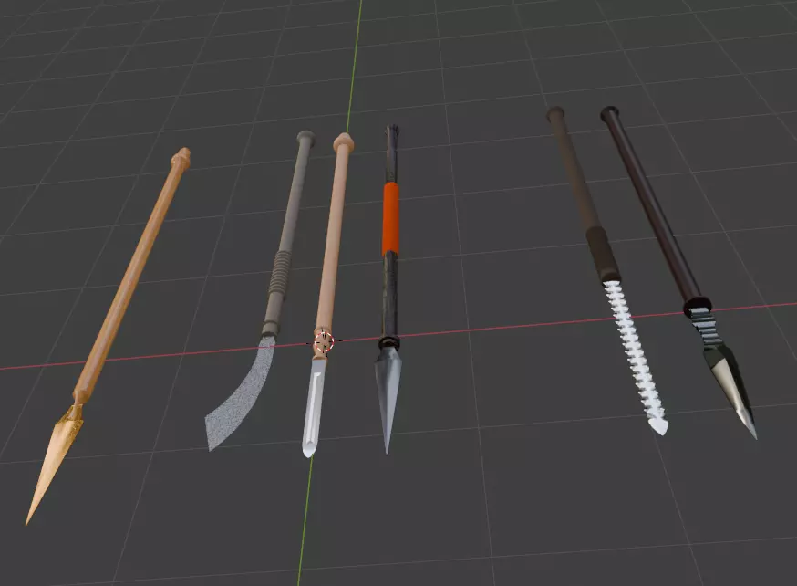 Spear collection Free 3D model
