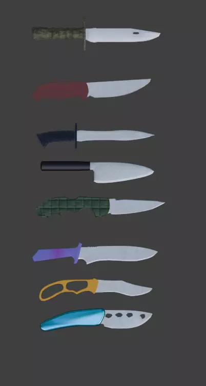 Collection of knifes Free 3D model