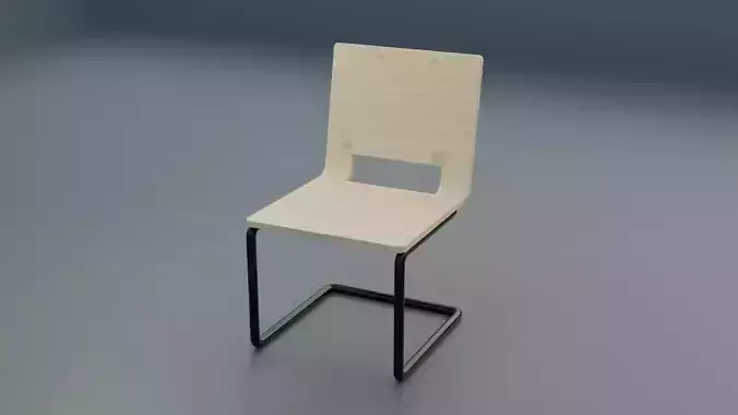 Modern wooden chair with rounded stand