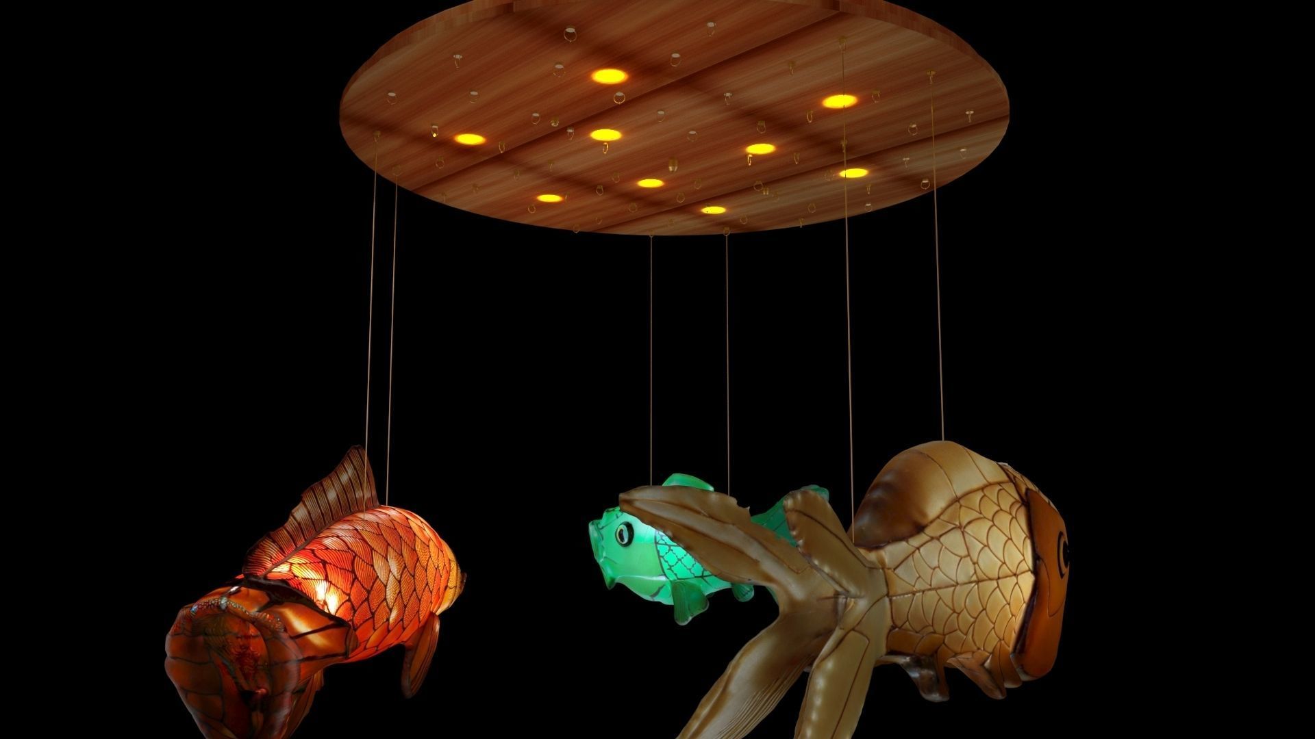 Chinese fish lantern 3D model_1