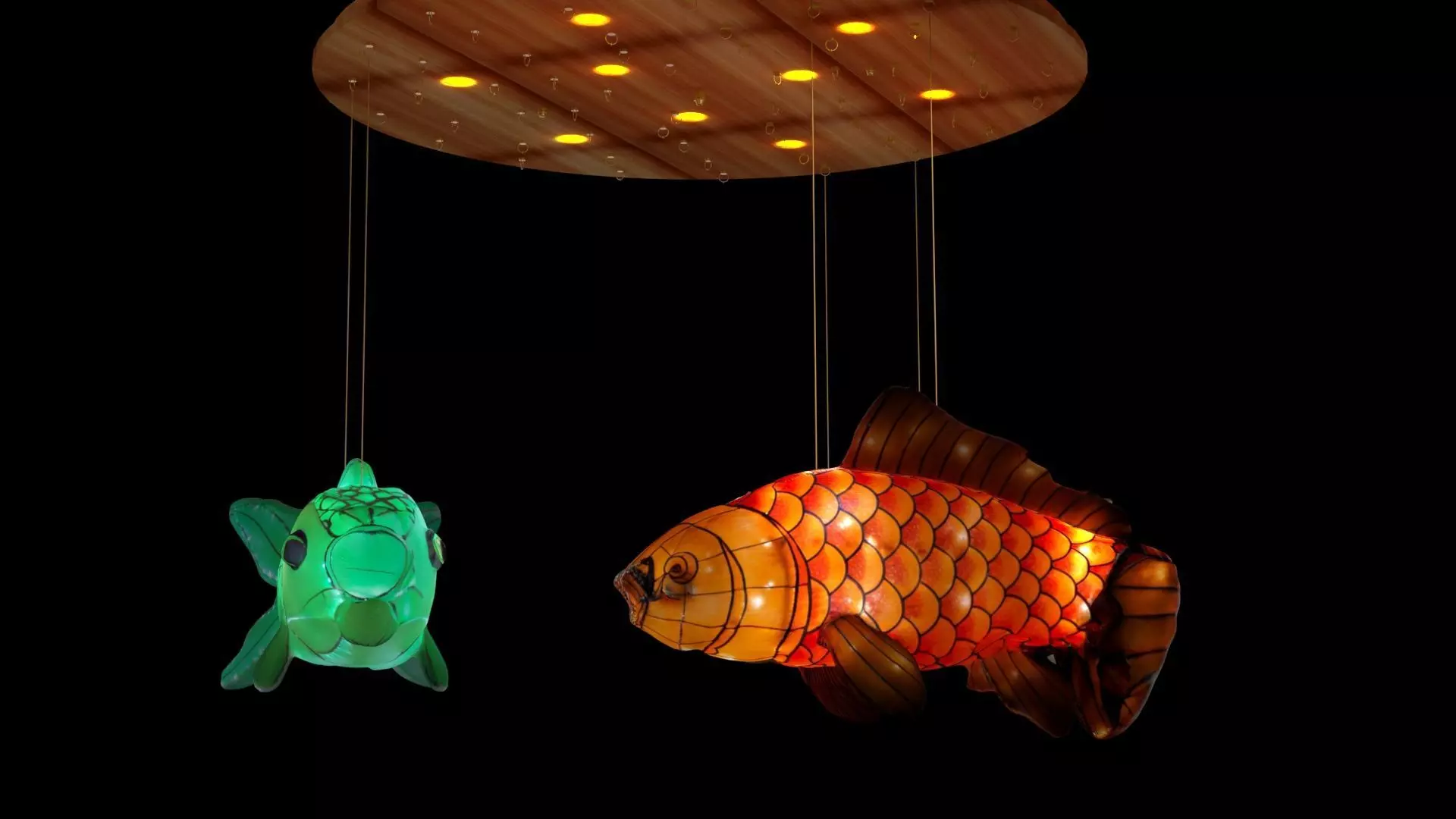 Chinese fish lantern 3D model_0