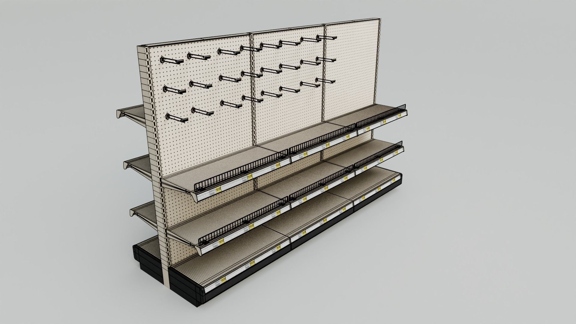 Store Display Shelfs with 4K Textures Low-poly 3D model_2