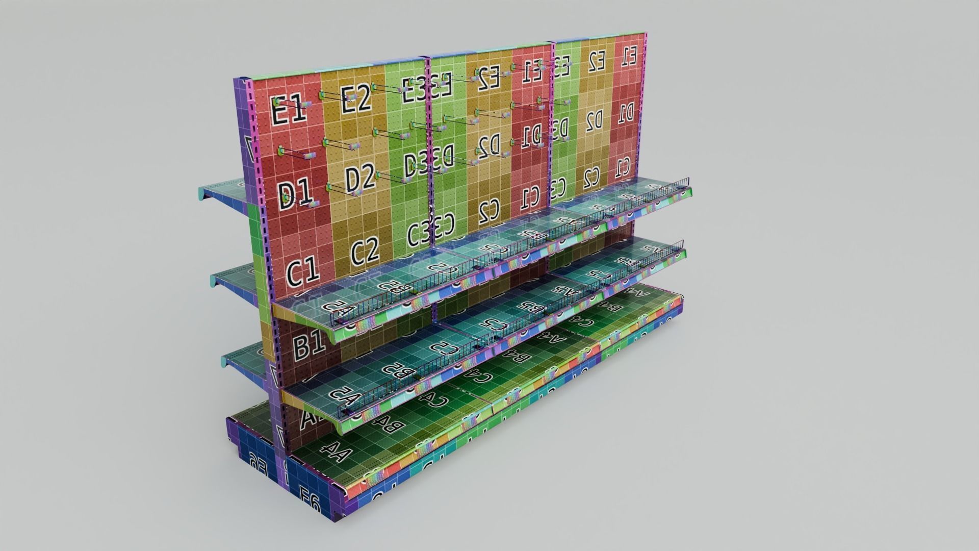 Store Display Shelfs with 4K Textures Low-poly 3D model_1
