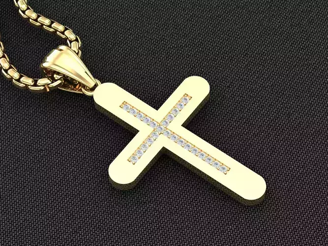 High Cross Pendant Light Gold 18K 3CP089