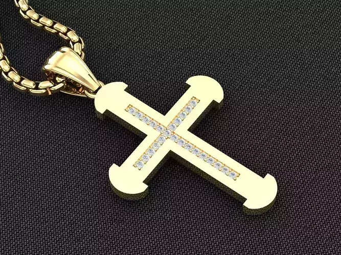 High Cross Pendant Light Gold 18K 3CP084