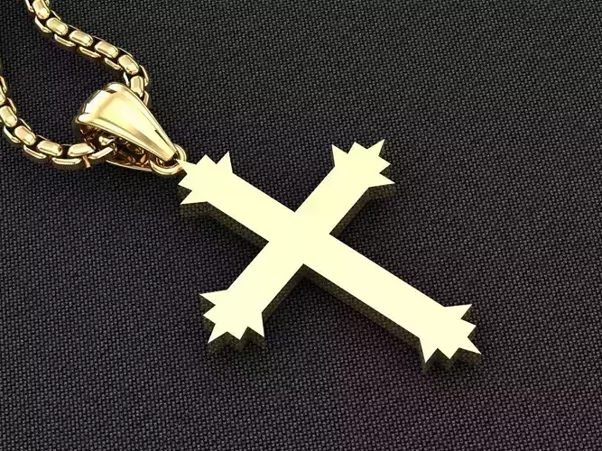 High Cross Pendant Light Gold 18K 3CP082