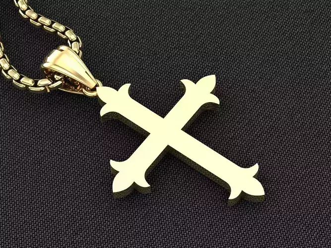 High Cross Pendant Light Gold 18K 3CP078