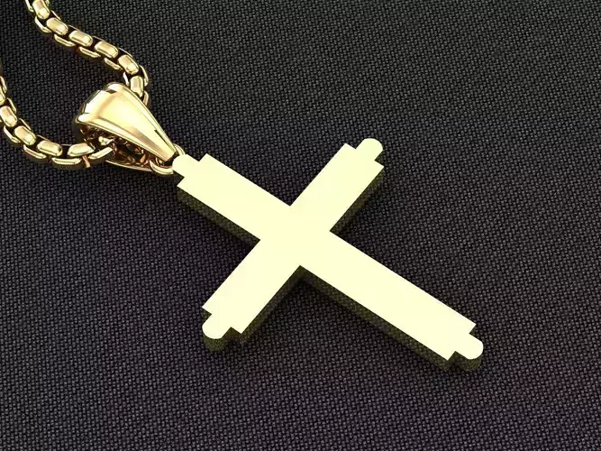 High Cross Pendant Light Gold 18K 3CP065