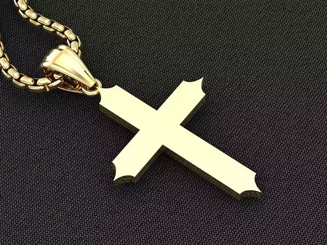 High Cross Pendant Light Gold 18K 3CP062 3D model