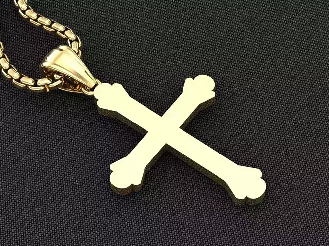 High Cross Pendant Light Gold 18K 3CP059 3D model
