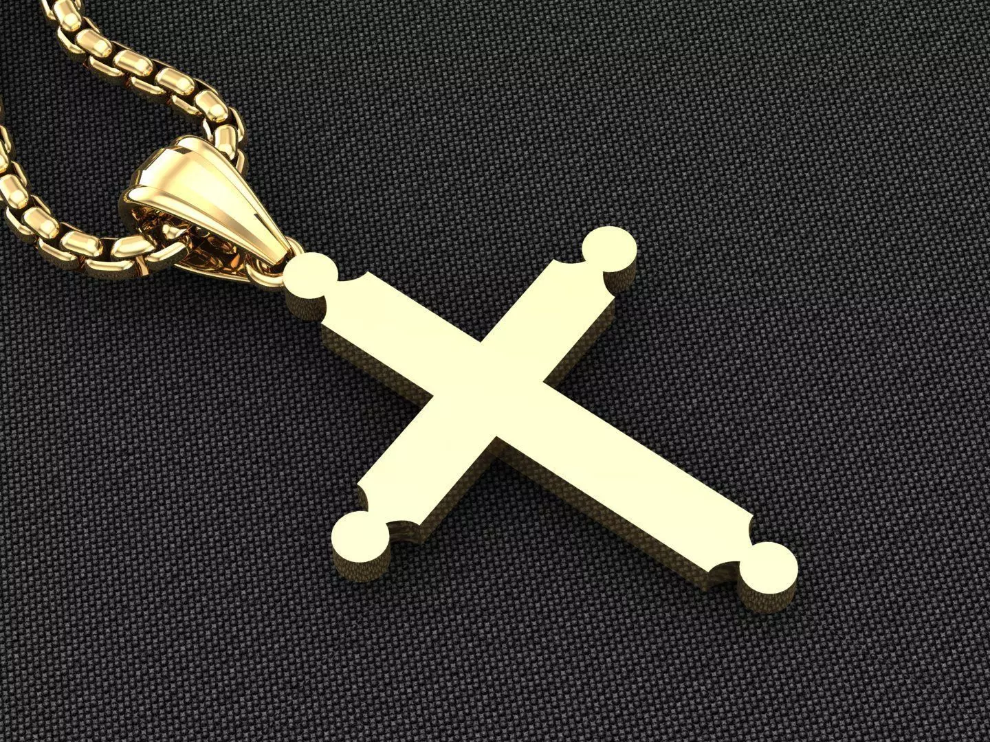High Cross Pendant Light Gold 18K 3CP055 3D model_0