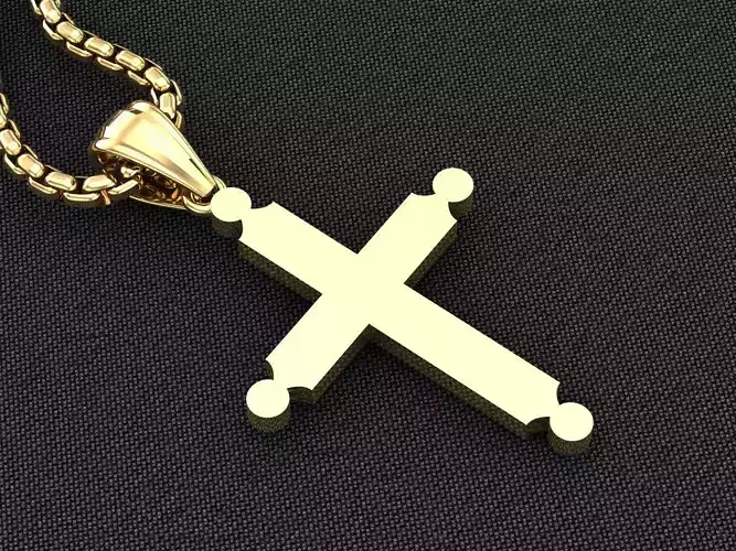 High Cross Pendant Light Gold 18K 3CP055 3D model