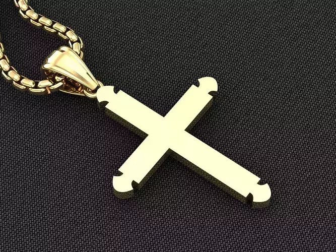 High Cross Pendant Light Gold 18K 3CP053 3D model
