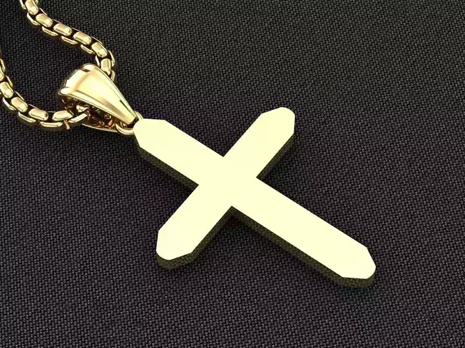 High Cross Pendant Light Gold 18K 3CP052 3D model