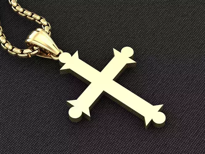 High Cross Pendant Light Gold 18K 3CP051 3D model