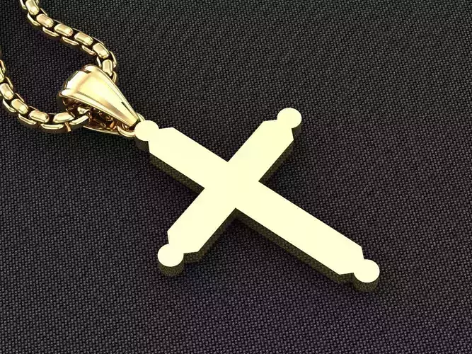 High Cross Pendant Light Gold 18K 3CP047 3D model