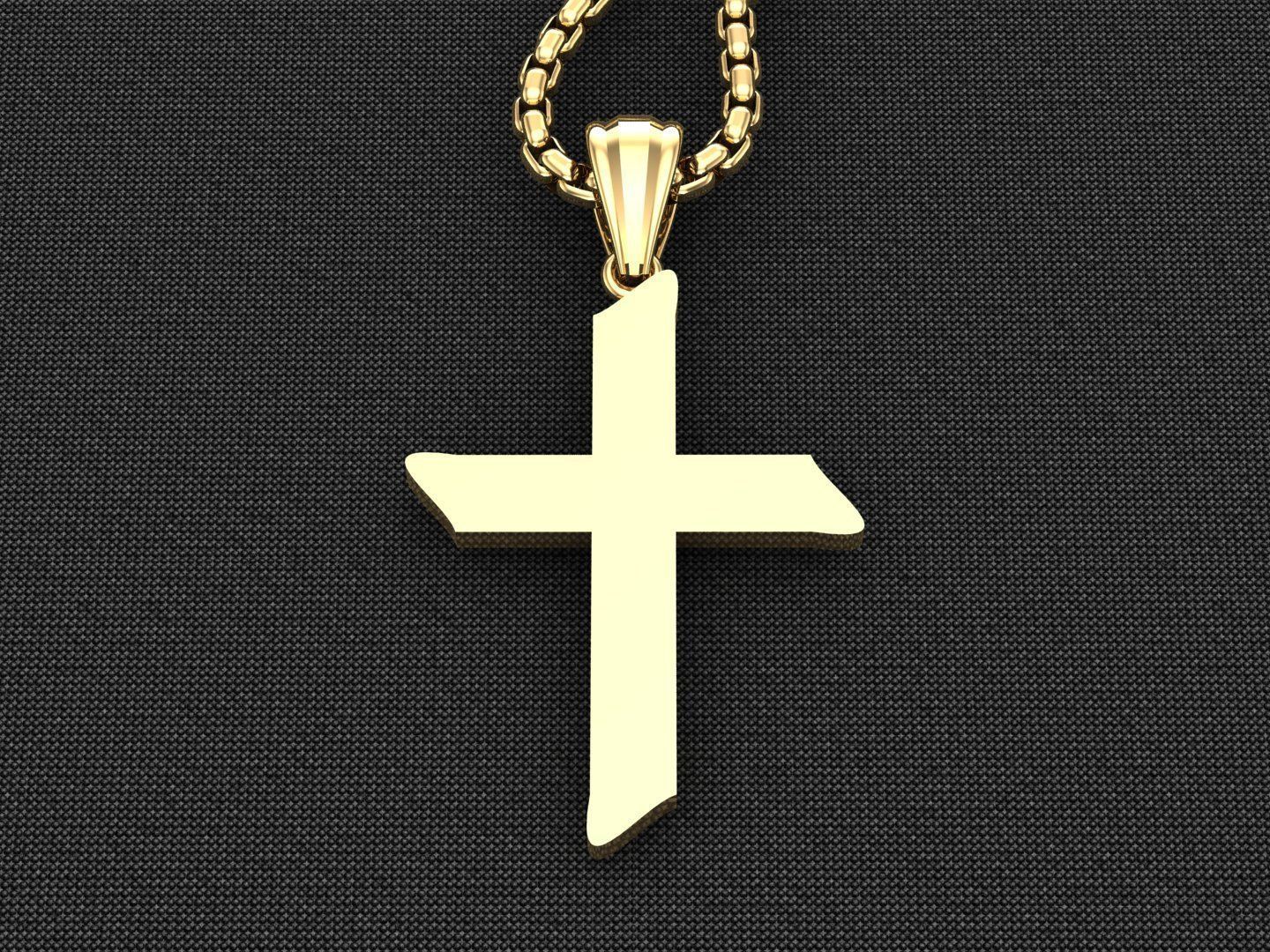 High Cross Pendant Light Gold 18K 3CP045 3D model_2