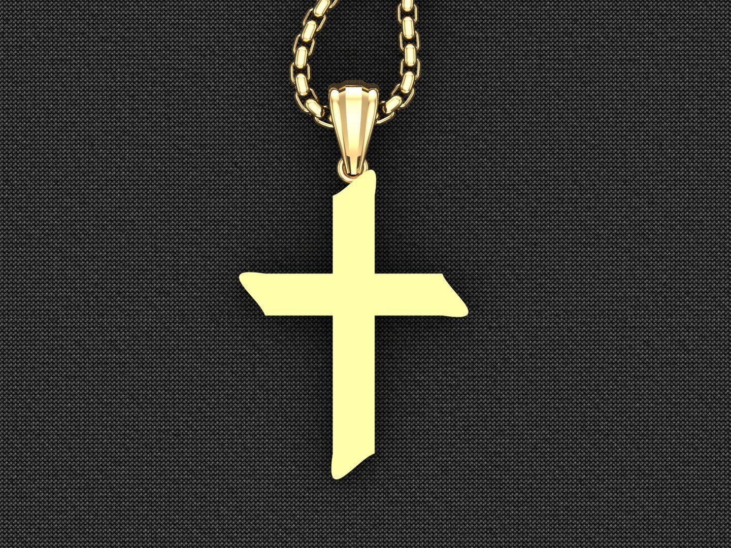 High Cross Pendant Light Gold 18K 3CP045 3D model_4