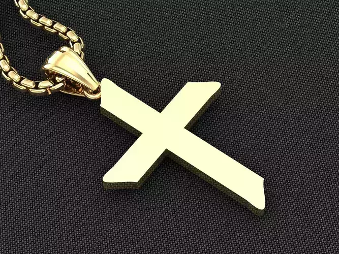 High Cross Pendant Light Gold 18K 3CP045 3D model