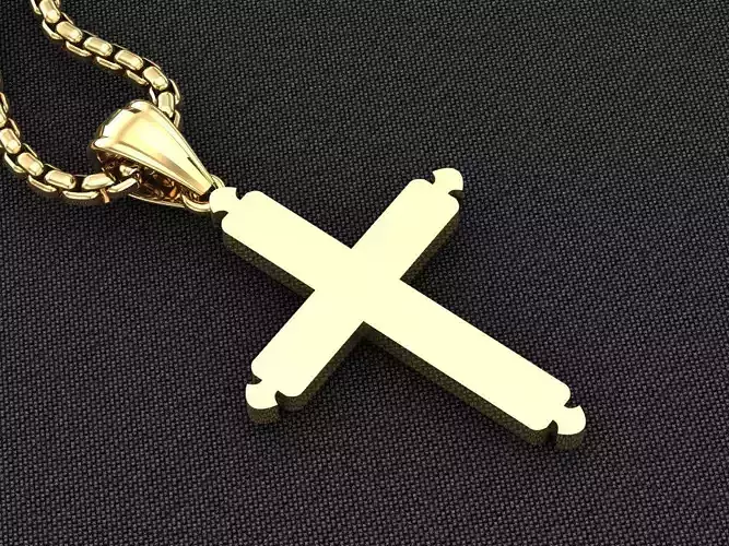 High Cross Pendant Light Gold 18K 3CP044 3D model