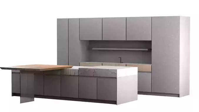 Kitchen Modern Set 3D model 6