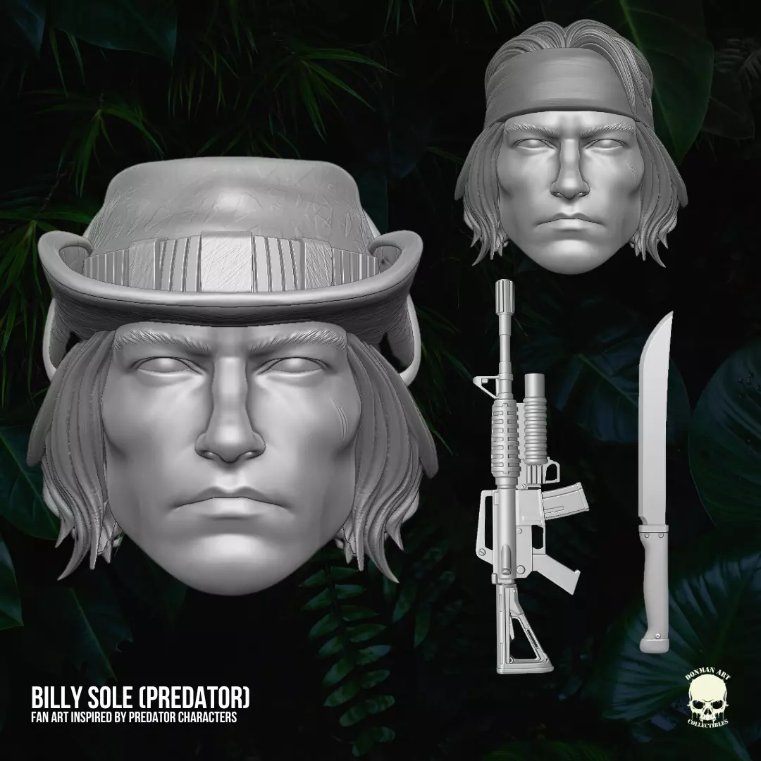 Billy Sole Predator fan art 3D printable For Action Figures 3D print model_0