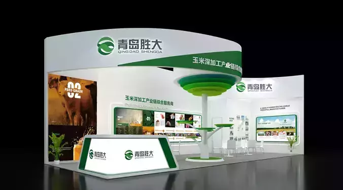 Booth Exhibition Stand Stall 12mx450cm H 440cm 2 Open 3D model