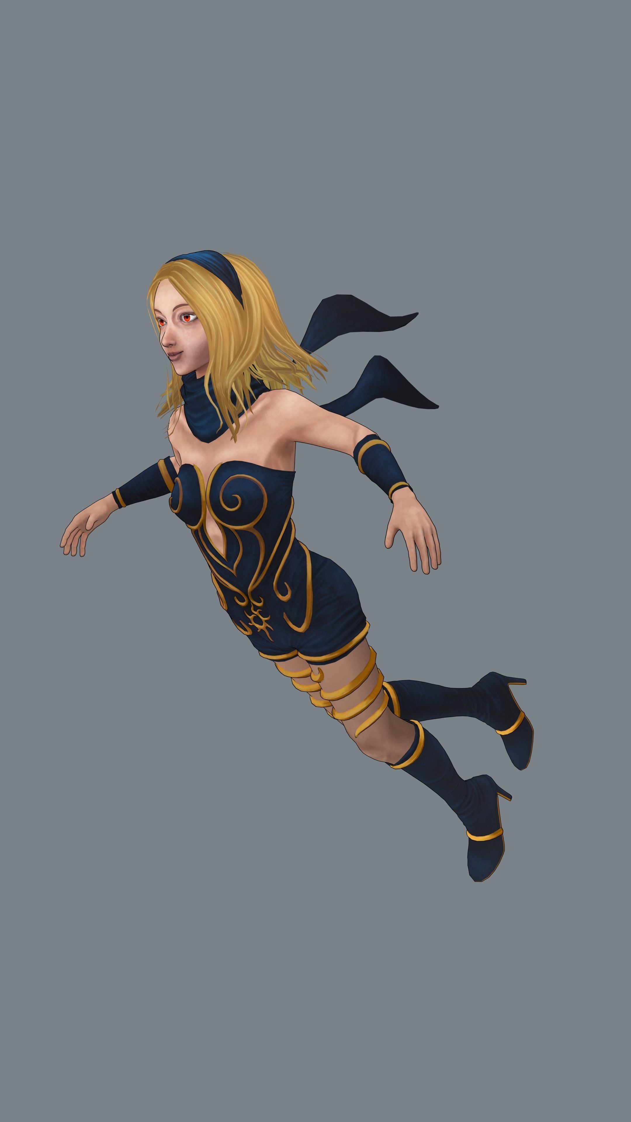 Kat - Gravity Rush Low-poly 3D model_8