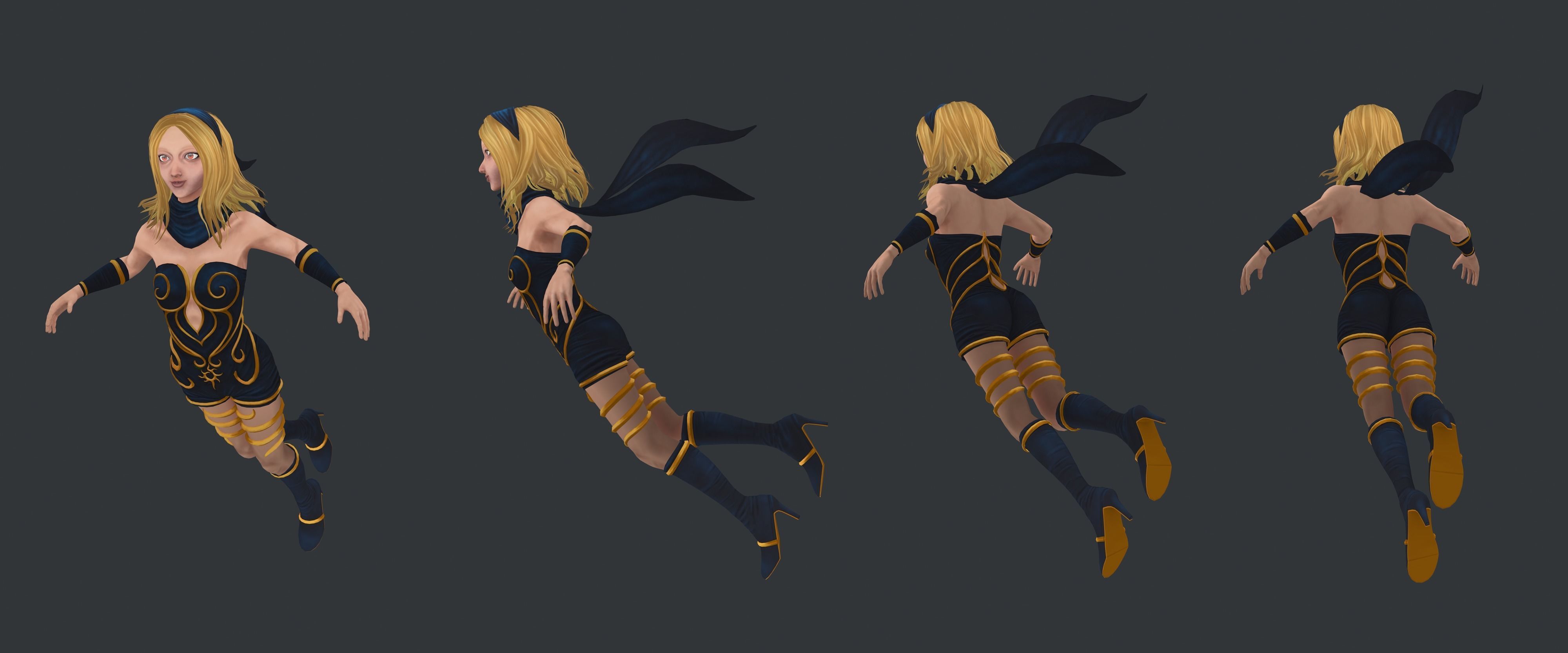Kat - Gravity Rush Low-poly 3D model_6