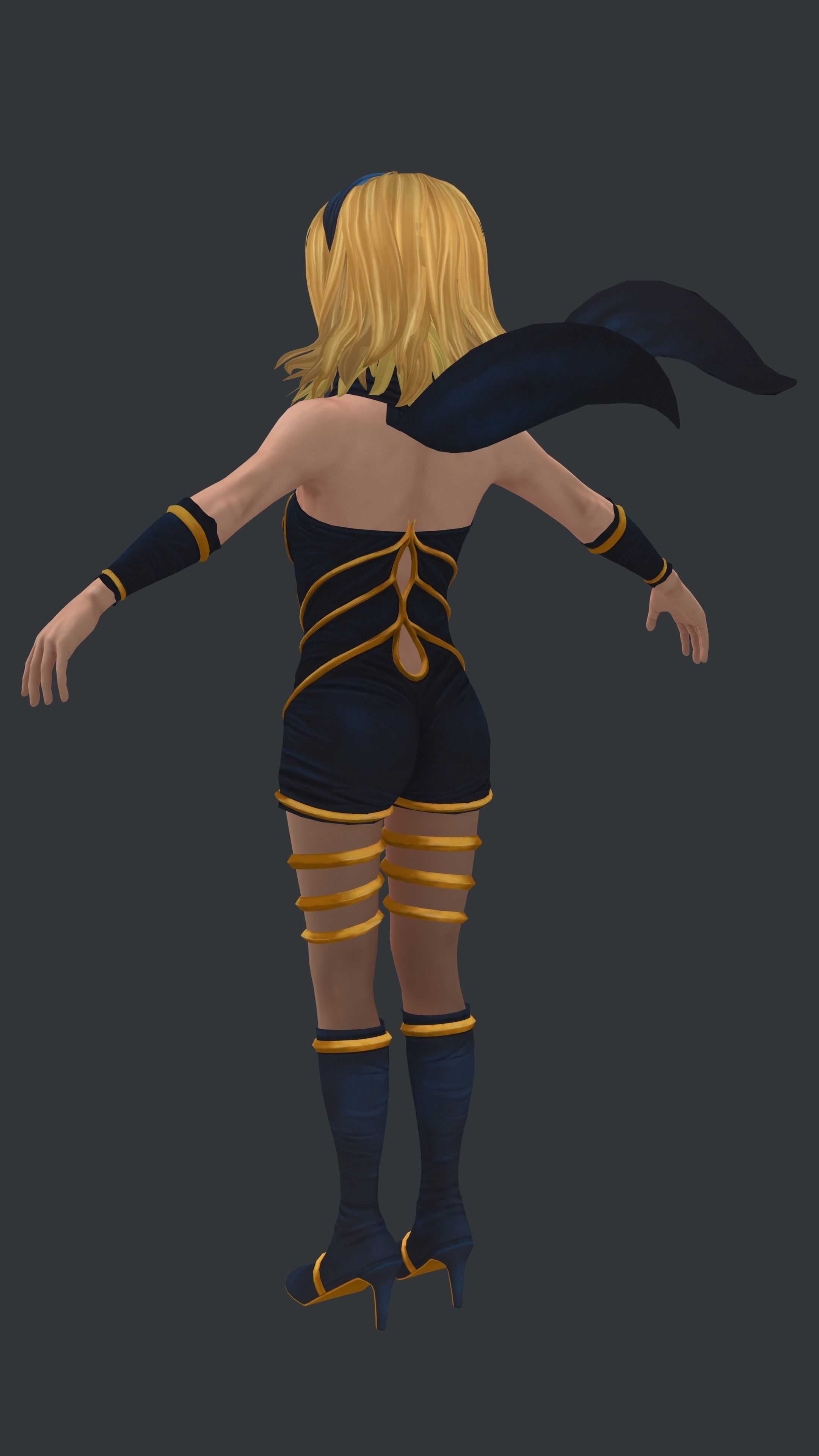 Kat - Gravity Rush Low-poly 3D model_3