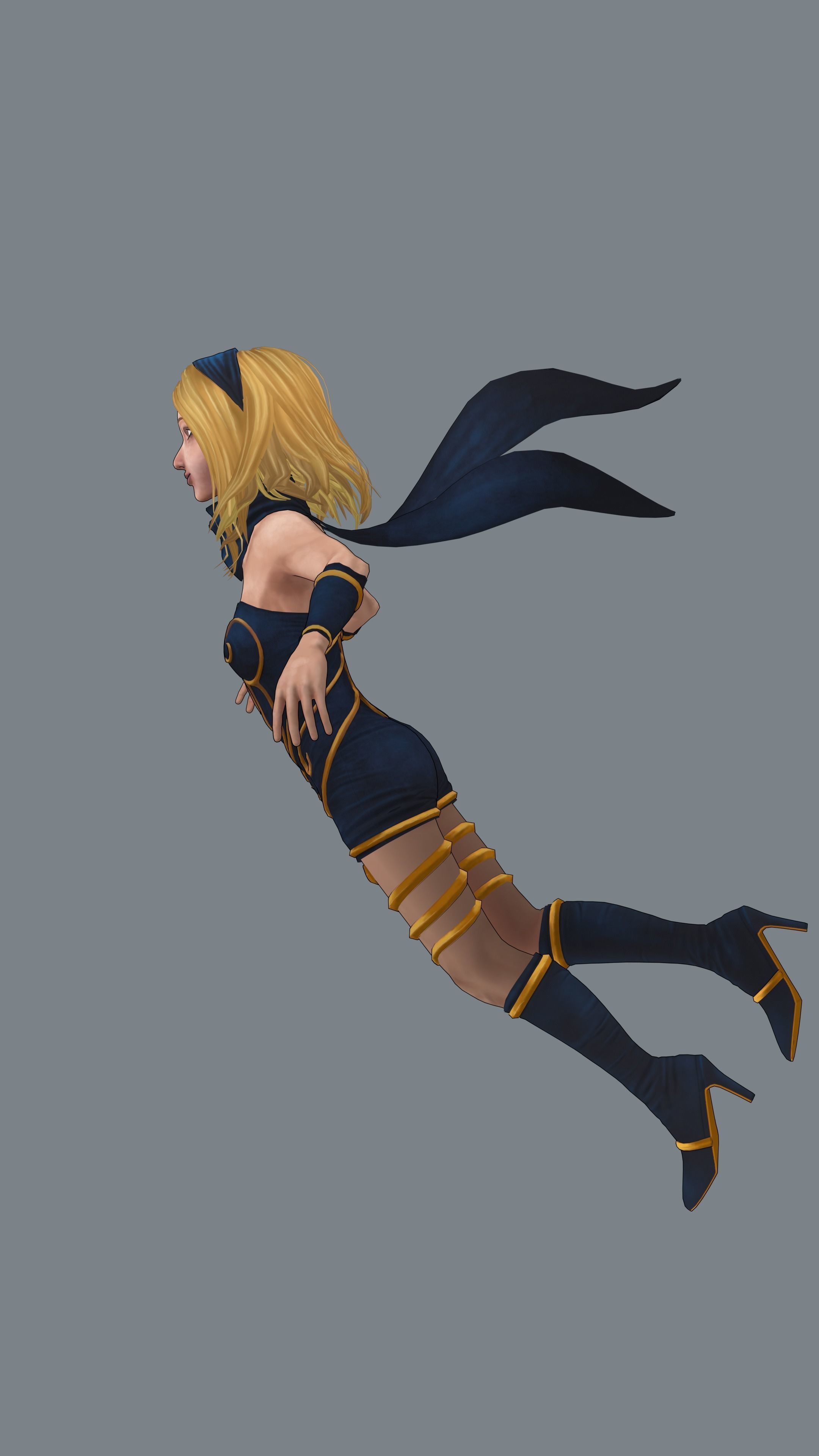 Kat - Gravity Rush Low-poly 3D model_9