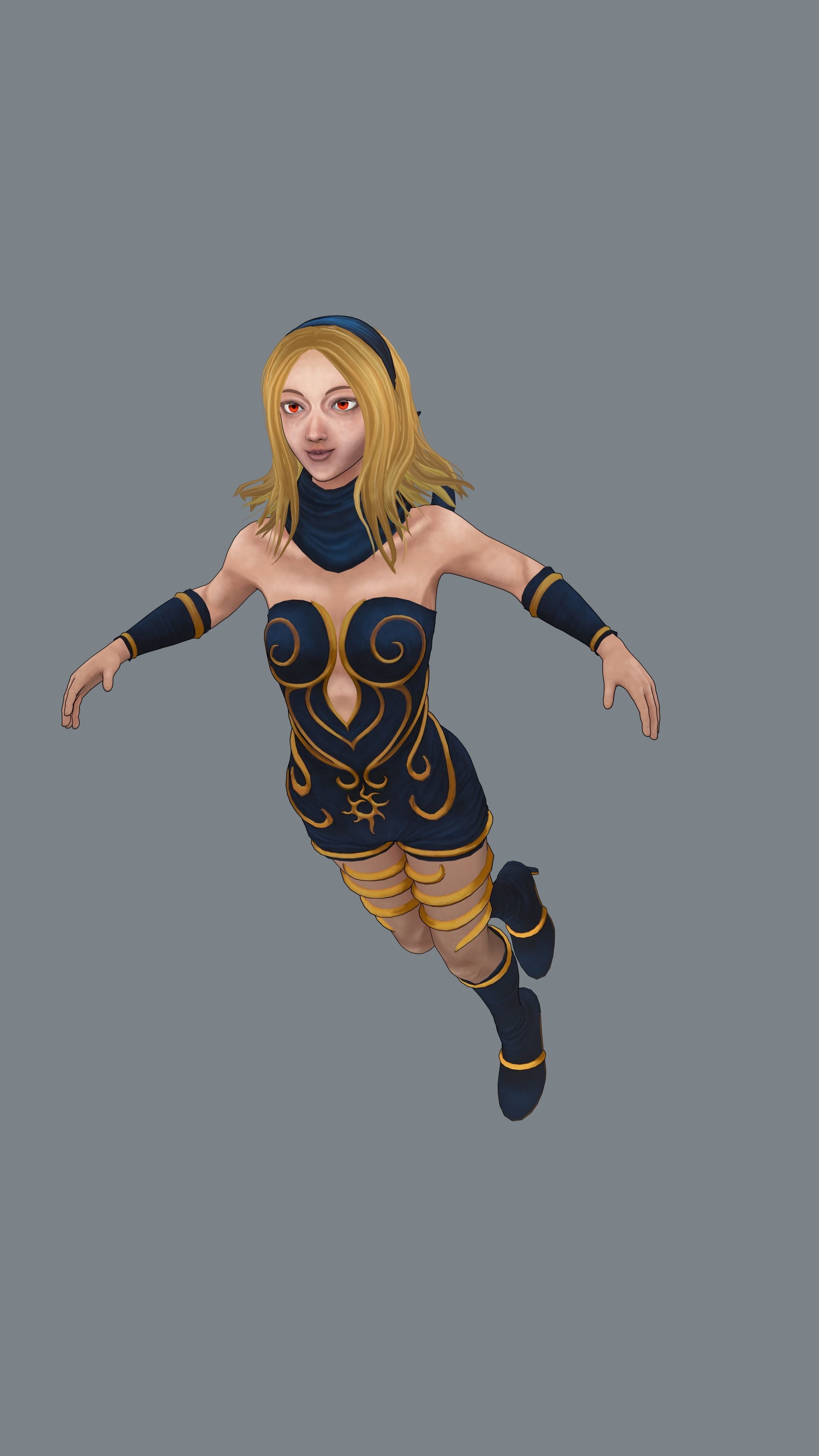 Kat - Gravity Rush Low-poly 3D model_7
