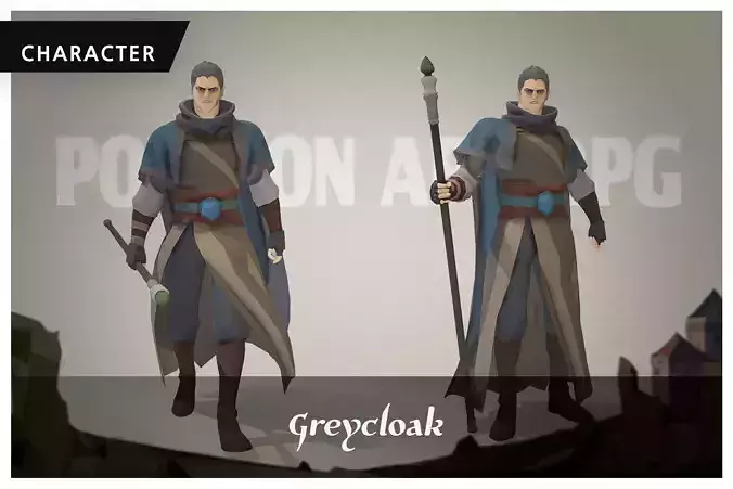 Polygon Art RPG - Greycloak Low-poly 3D model