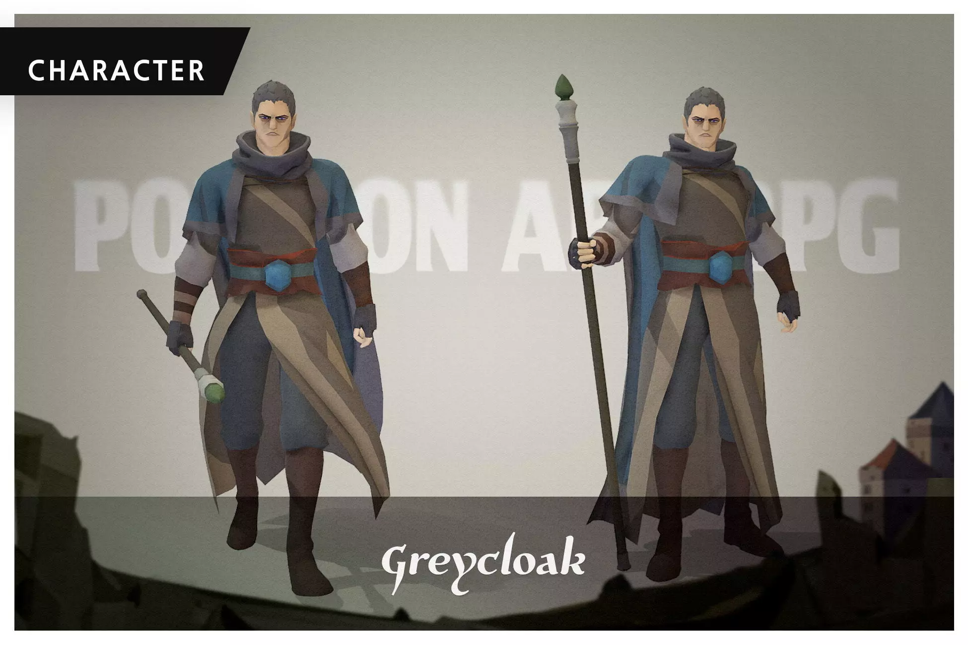 Polygon Art RPG - Greycloak Low-poly 3D model