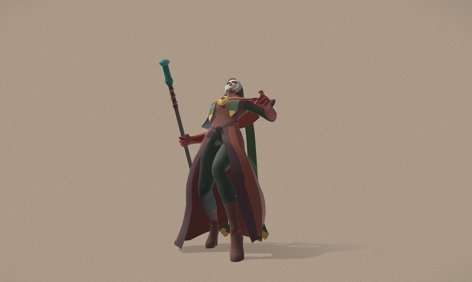 Polygon Art RPG - Luna Firemantle Low-poly 3D model_8
