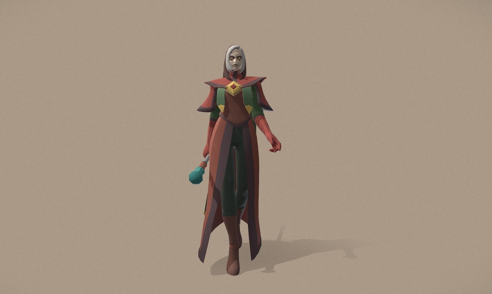 Polygon Art RPG - Luna Firemantle Low-poly 3D model_10