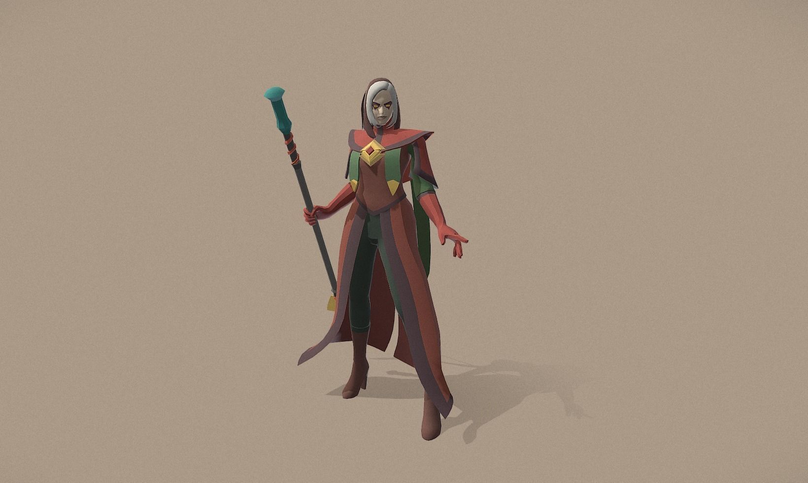 Polygon Art RPG - Luna Firemantle Low-poly 3D model_2