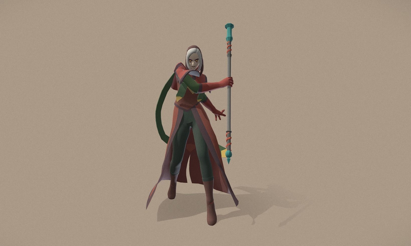 Polygon Art RPG - Luna Firemantle Low-poly 3D model_5
