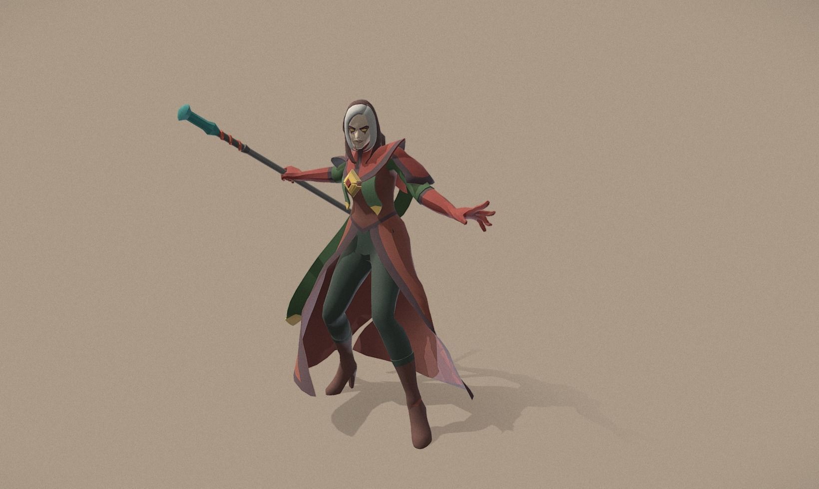 Polygon Art RPG - Luna Firemantle Low-poly 3D model_4