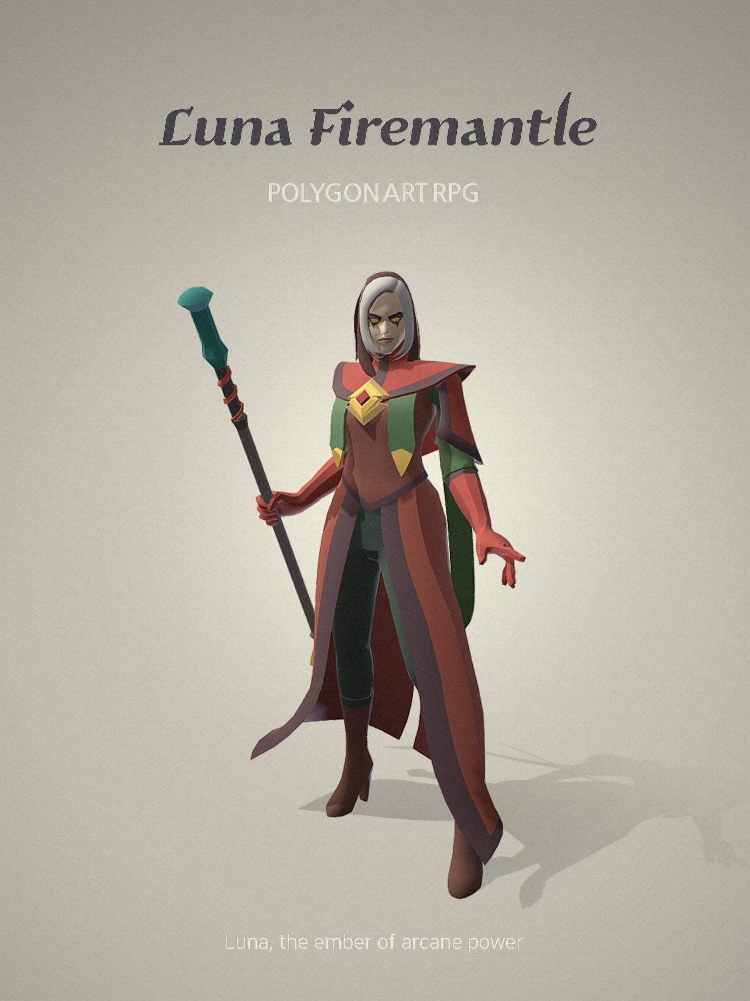 Polygon Art RPG - Luna Firemantle Low-poly 3D model_1