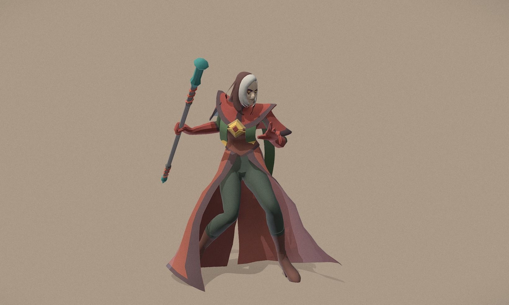 Polygon Art RPG - Luna Firemantle Low-poly 3D model_6