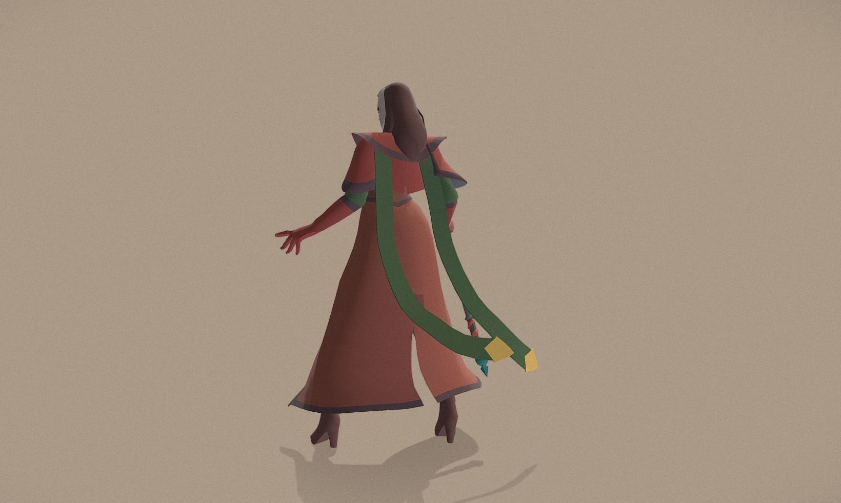 Polygon Art RPG - Luna Firemantle Low-poly 3D model_7