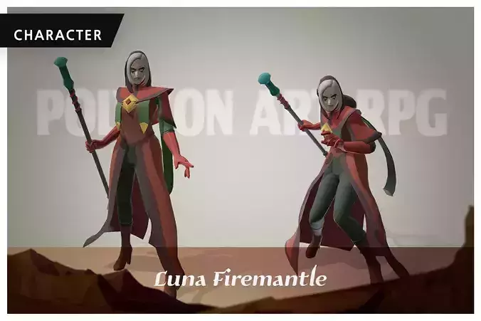 Polygon Art RPG - Luna Firemantle