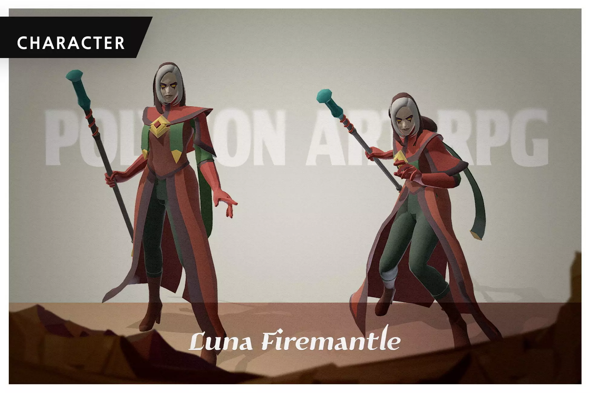 Polygon Art RPG - Luna Firemantle Low-poly 3D model_0