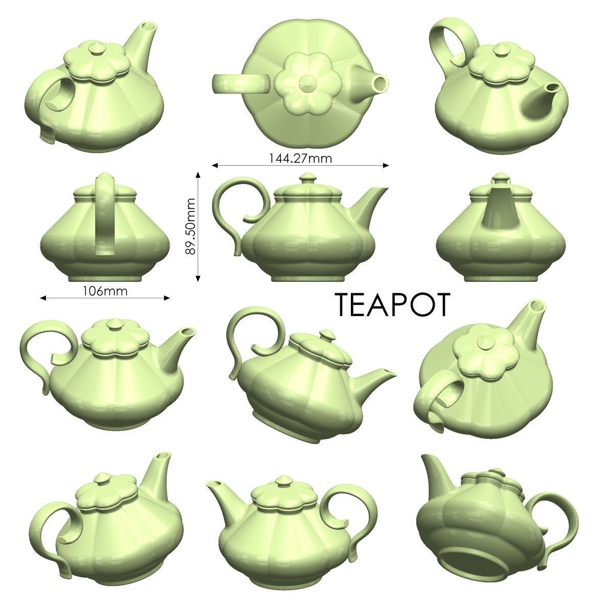 Teapot 3D print model_5