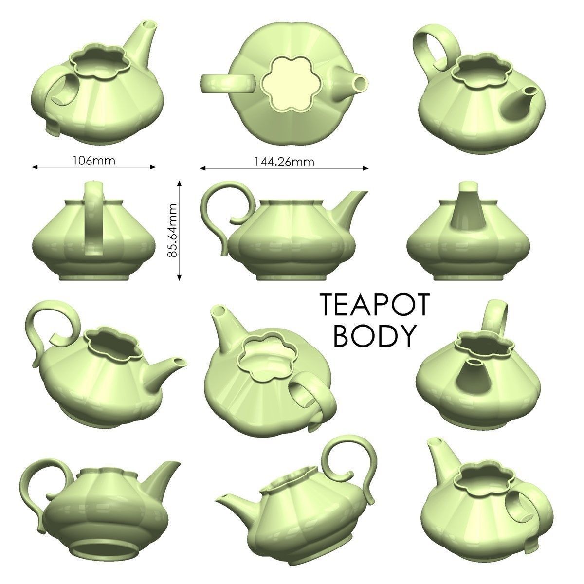 Teapot 3D print model_6