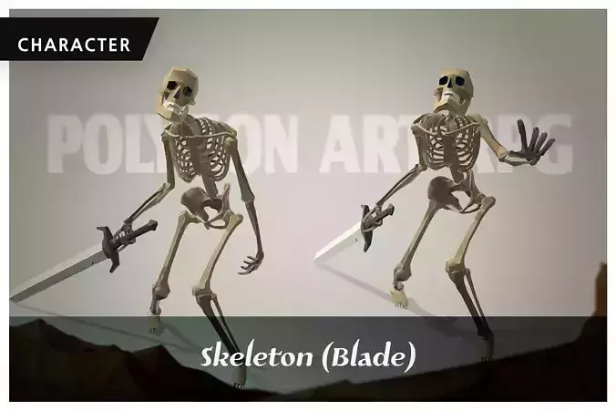 Polygon Art RPG - Skeleton Blade