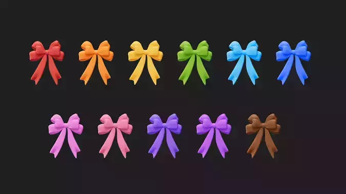 Cartoon Bow Low-poly 3D model