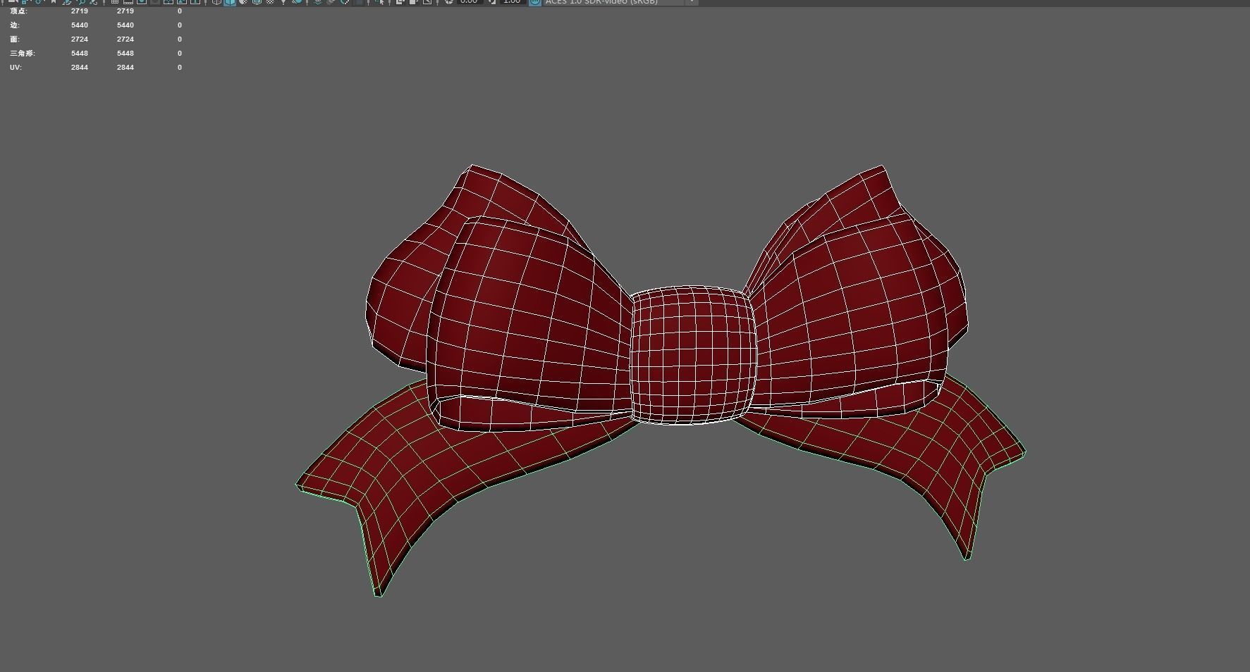 Cartoon Bow Low-poly 3D model_2